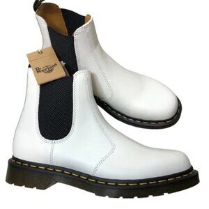 Dr. Martens 2976 Docs White Smooth Leather Chelsea Boots NEW Sz 10 W 9M Combat
